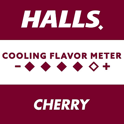 HALLS Triple Action Cough Drops, Cherry, 30/Bag, 12 Bags/Box (CDB27499)