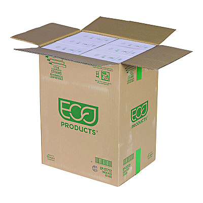 Eco-Products Wrapped Straw, 7.75", Green, Plastic, 9,600/Carton (ECOEPST772)