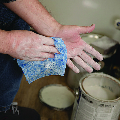 SCRUBS Hand Cleaner Towels, 1-Ply, 10 x 12, Citrus, Blue/White, 30/Canister (ITW42230)