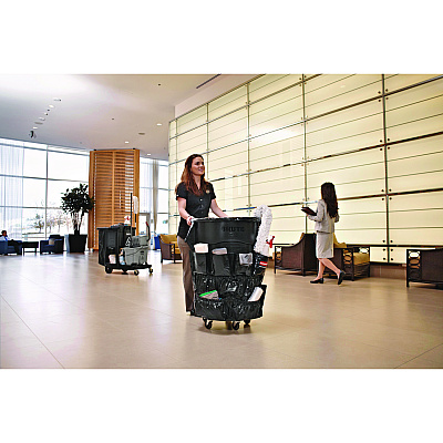 Rubbermaid Commercial Brute Caddy Bag, 12 Compartments, Black, 6/Carton (RCP1867533CT)