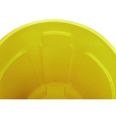 Rubbermaid Commercial Vented Round Brute Container, 32 gal, Plastic, Yellow (RCP2632YEL)