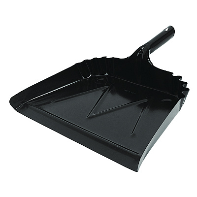 Impact Heavy-Duty Commercial Dust Pan, 16 x 15.5, 5.38" Handle, 20-Gauge Steel, Black (IMP4216)