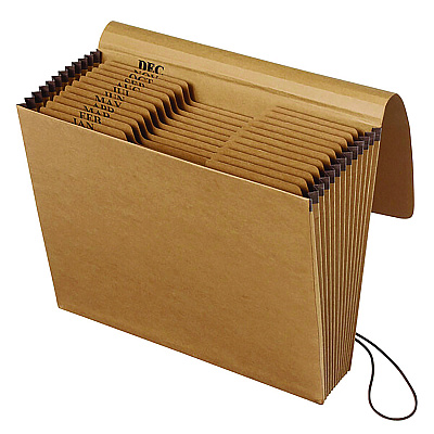 Pendaflex Kraft Indexed Expanding File, 12 Sections, Elastic Cord Closure, 1/12-Cut Tabs, Letter Size, Brown (PFXK17MOX)