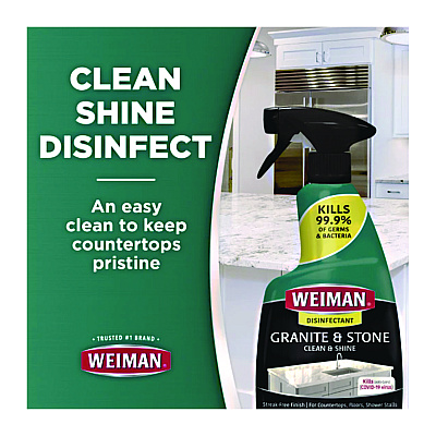WEIMAN Granite Cleaner and Polish, Citrus Scent, 24 oz Spray Bottle, 6/Carton (WMN109)