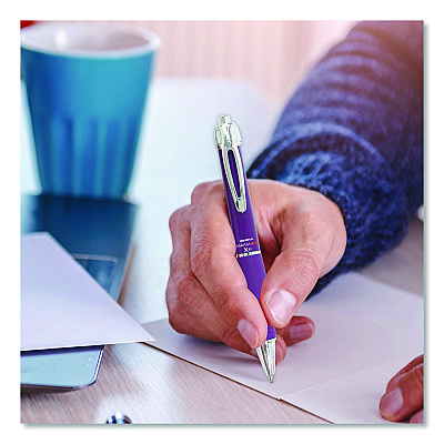 Zebra Sarasa Dry X10 Gel Pen, Retractable, Medium 0.7 mm, Violet Ink, Violet/Silver Barrel, 12/Pack (ZEB42680)