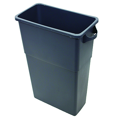 Impact Thin Bin Containers, 23 gal, Polyethylene, Gray (IMP70233)