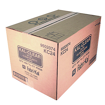 Fabri-Kal Kal-Clear PET Cold Drink Cups, 24 oz, Clear, 25/Sleeve, 24 Sleeves/Carton (FABKC24)