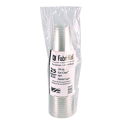Fabri-Kal Kal-Clear PET Cold Drink Cups, 24 oz, Clear, 25/Sleeve, 24 Sleeves/Carton (FABKC24)