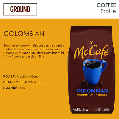 McCafe Ground Coffee, Colombian, 12 oz Bag (GMT6346EA)