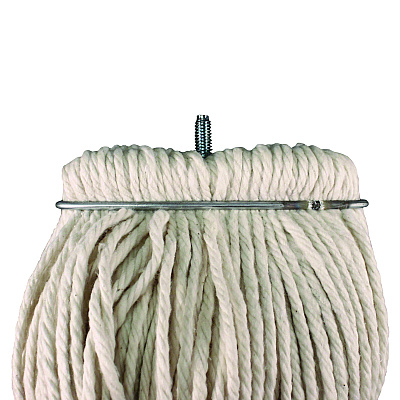 Impact Layflat Regular Screw-Type Mop Head, Cotton, 24 oz, 1" Headband, White (IMP12124)