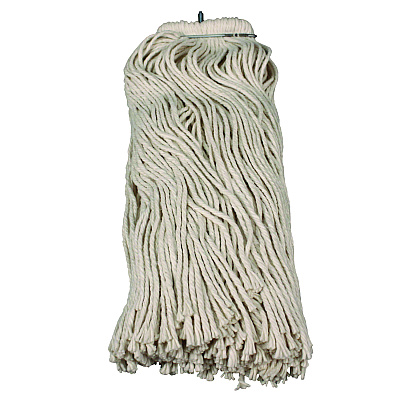 Impact Layflat Regular Screw-Type Mop Head, Cotton, 24 oz, 1" Headband, White (IMP12124)