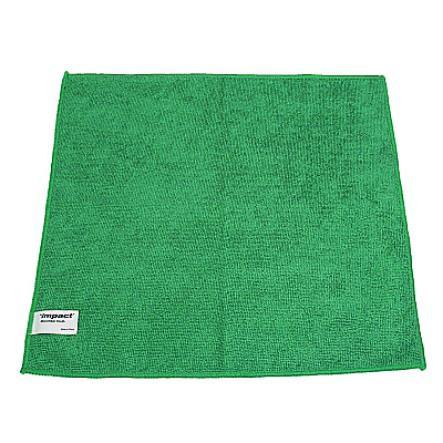 Impact Lightweight Microfiber Cloths, 16 x 16, Green, 240/Carton (IMPLFK301)