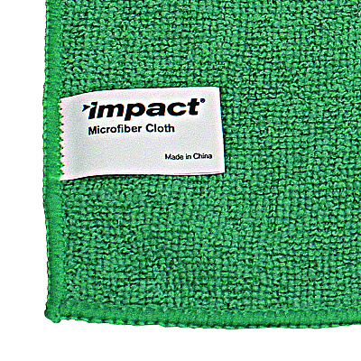 Impact Lightweight Microfiber Cloths, 16 x 16, Green, 240/Carton (IMPLFK301)