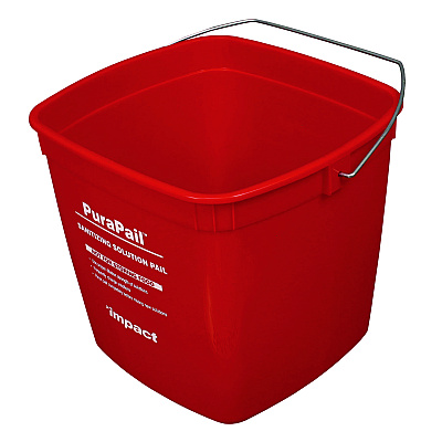 Impact PuraPail Sanitizing Bucket, 6 qt, Polyethylene, Red (IMP55066SEA)