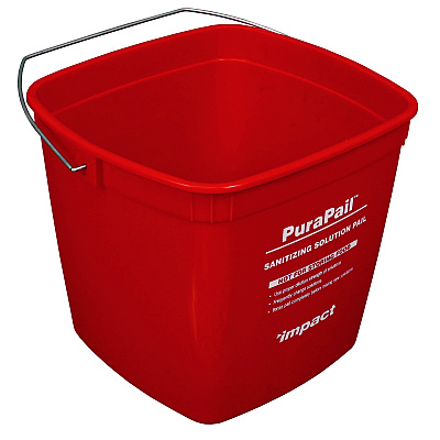 Impact PuraPail Sanitizing Bucket, 6 qt, Polyethylene, Red (IMP55066SEA)