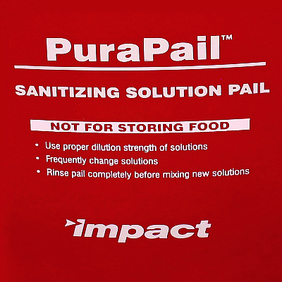 Impact PuraPail Sanitizing Bucket, 6 qt, Polyethylene, Red (IMP55066SEA)