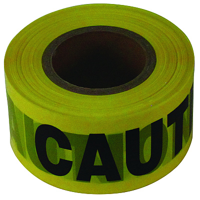 Impact Site Safety Barrier Tape, "Caution" Text, 3" x 1,000 ft, Yellow/Black (IMP7328)