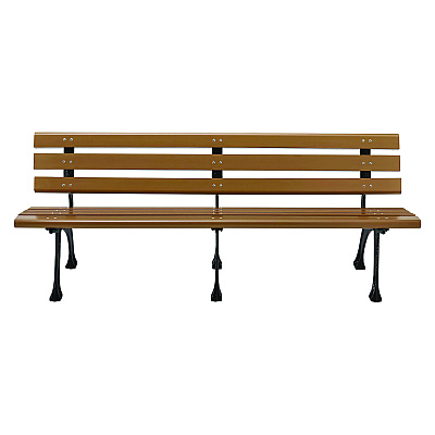 Global Industrial Recycled Plastic Benches with Back, 72 x 23 x 28, Tan (GBE240126TN)