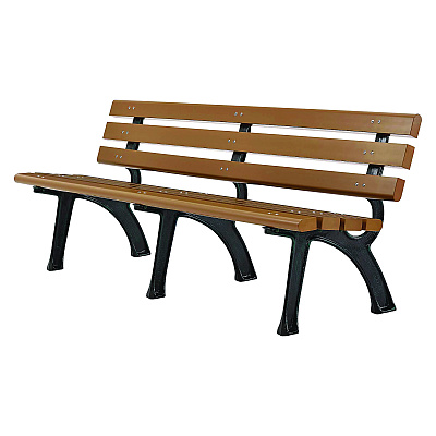 Global Industrial Recycled Plastic Benches with Back, 72 x 23 x 28, Tan (GBE240126TN)