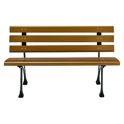 Global Industrial Recycled Plastic Benches with Back, 48 x 23 x 28, Tan (GBE240125TN)