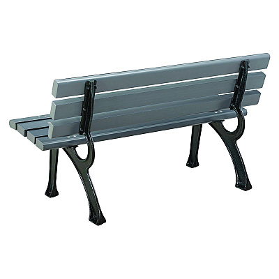 Global Industrial Recycled Plastic Benches with Back, 48 x 23 x 28, Gray (GBE240125GY)