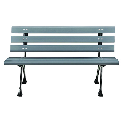 Global Industrial Recycled Plastic Benches with Back, 48 x 23 x 28, Gray (GBE240125GY)