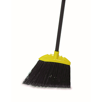 Rubbermaid Commercial Jumbo Smooth Sweep Angled Broom, 46" Handle, Black/Yellow, 6/Carton (RCP638906BLACT)