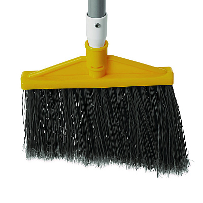 Rubbermaid Commercial Jumbo Smooth Sweep Angled Broom, 46" Handle, Black/Yellow, 6/Carton (RCP638906BLACT)