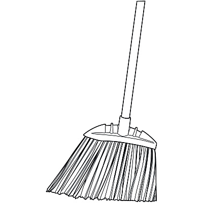 Rubbermaid Commercial Jumbo Smooth Sweep Angled Broom, 46" Handle, Black/Yellow, 6/Carton (RCP638906BLACT)