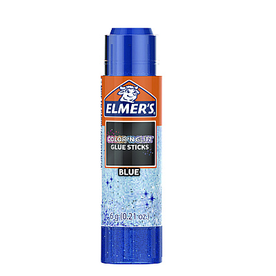 Elmer's Glitter Glue Sticks, 0.21 oz, Applies Assorted Colors, Dries Clear Glitter, 4/Pack (EPI2197114)