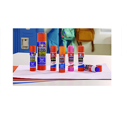 Elmer's Glitter Glue Sticks, 0.21 oz, Applies Assorted Colors, Dries Clear Glitter, 4/Pack (EPI2197114)