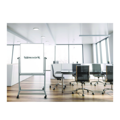 Luxor Mobile Magnetic Whiteboard, 27" x 59", White Surface, Satin Aluminum Frame (LXOL270)