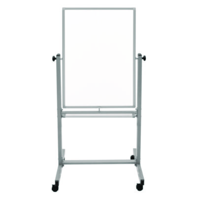 Luxor Mobile Magnetic Whiteboard, 27" x 59", White Surface, Satin Aluminum Frame (LXOL270)