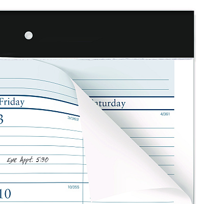 AT-A-GLANCE Desk Pad, 21.75 x 17, White Sheets, Black Binding, Clear Corners, 12-Month (Jan to Dec): 2026 (ST2400)