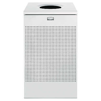 Rubbermaid Commercial Designer Line Silhouettes Waste Receptacle, 20 gal, Steel, Silver Metallic (RCPSC18EPLSM)