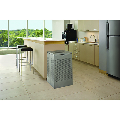 Rubbermaid Commercial Designer Line Silhouettes Waste Receptacle, 20 gal, Steel, Silver Metallic (RCPSC18EPLSM)