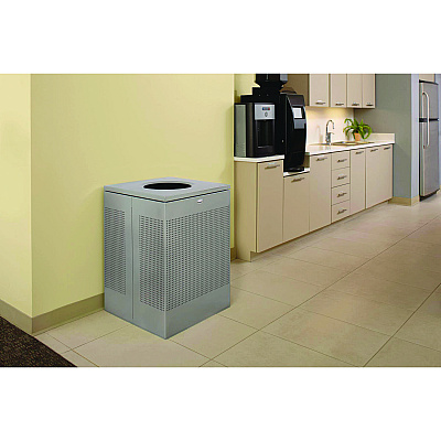 Rubbermaid Commercial Designer Line Silhouettes Waste Receptacle, 20 gal, Steel, Silver Metallic (RCPSC18EPLSM)