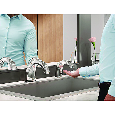 Rubbermaid Commercial One Shot Soap Dispenser - Touch Free, Foam, 11 x 14 x 3.5, Chrome (RCP1938171)