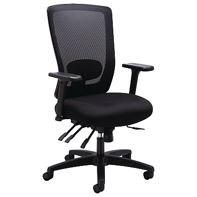 Alera Envy Series Mesh High-Back Multifunction Chair, Supports Up to 250 lb, 16.88" to 21.5" Seat Height, Black (ALENV41M14)