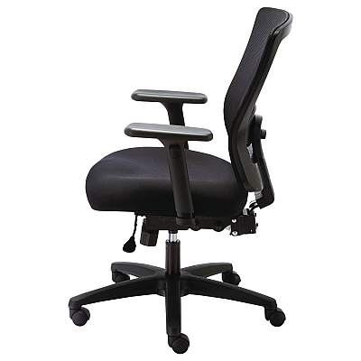 Alera Envy Series Mesh Mid-Back Multifunction Chair, Supports Up to 250 lb, 17" to 21.5" Seat Height, Black (ALENV42M14)
