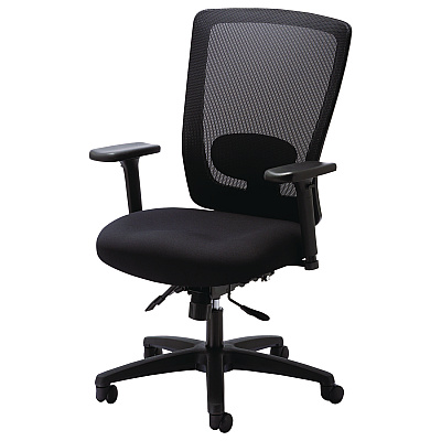 Alera Envy Series Mesh Mid-Back Multifunction Chair, Supports Up to 250 lb, 17" to 21.5" Seat Height, Black (ALENV42M14)
