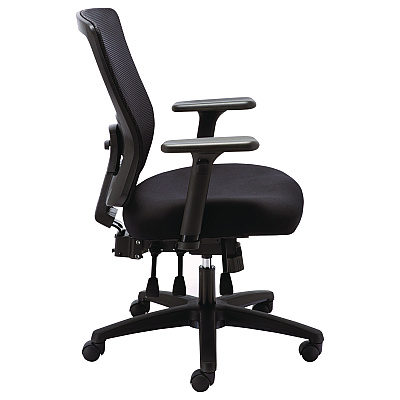 Alera Envy Series Mesh Mid-Back Multifunction Chair, Supports Up to 250 lb, 17" to 21.5" Seat Height, Black (ALENV42M14)