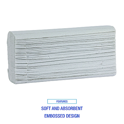 Boardwalk Green Multifold Towels, 1-Ply, 9.3 x 9.5, Natural White, 250/Pack, 16 Packs/Carton (BWK10GREENB)