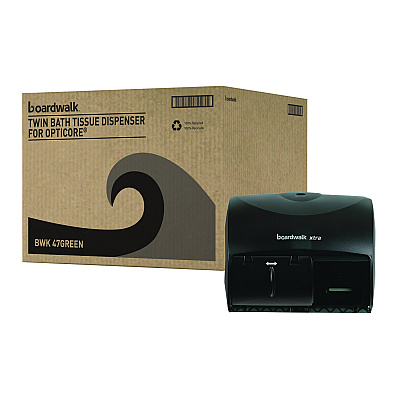 Boardwalk Xtra 2-Roll Controlled Bath Tissue Dispenser, 11.13 x 7.38 x 8.88, Translucent Black (BWK47GREEN)
