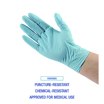 Boardwalk Disposable Examination Nitrile Gloves, Medium, Blue, 5 mil, 100/Box (BWK382MBXA)