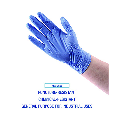 Boardwalk Disposable General-Purpose Nitrile Gloves, Small, Blue, 4 mil, 1,000/Carton (BWK380SCTA)