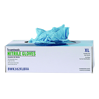 Boardwalk Disposable Examination Nitrile Gloves, X-Large, Blue, 5 mil, 1,000/Carton (BWK382XLCTA)