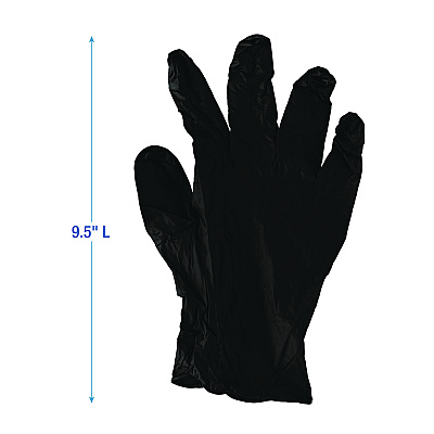 Boardwalk Disposable General-Purpose Powder-Free Nitrile Gloves, Large, Black, 4.4 mil, 100/Box, 10 Boxes/Carton (BWK396LCTA)