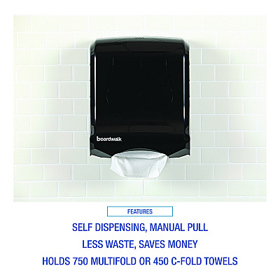 Boardwalk Ultrafold Multifold/C-Fold Towel Dispenser, 11.75 x 6.25 x 18, Black Pearl (BWK1500)