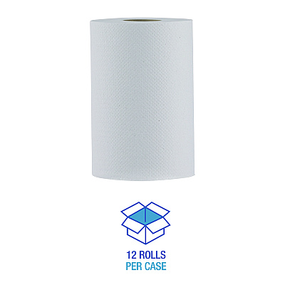 Boardwalk Hardwound Paper Towels, Nonperforated, 1-Ply, 8" x 350 ft, White, 12 Rolls/Carton (BWK6250)